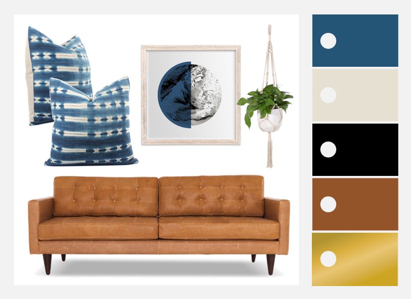 Incorporating Indigo Mudcloth in Living Room Decor