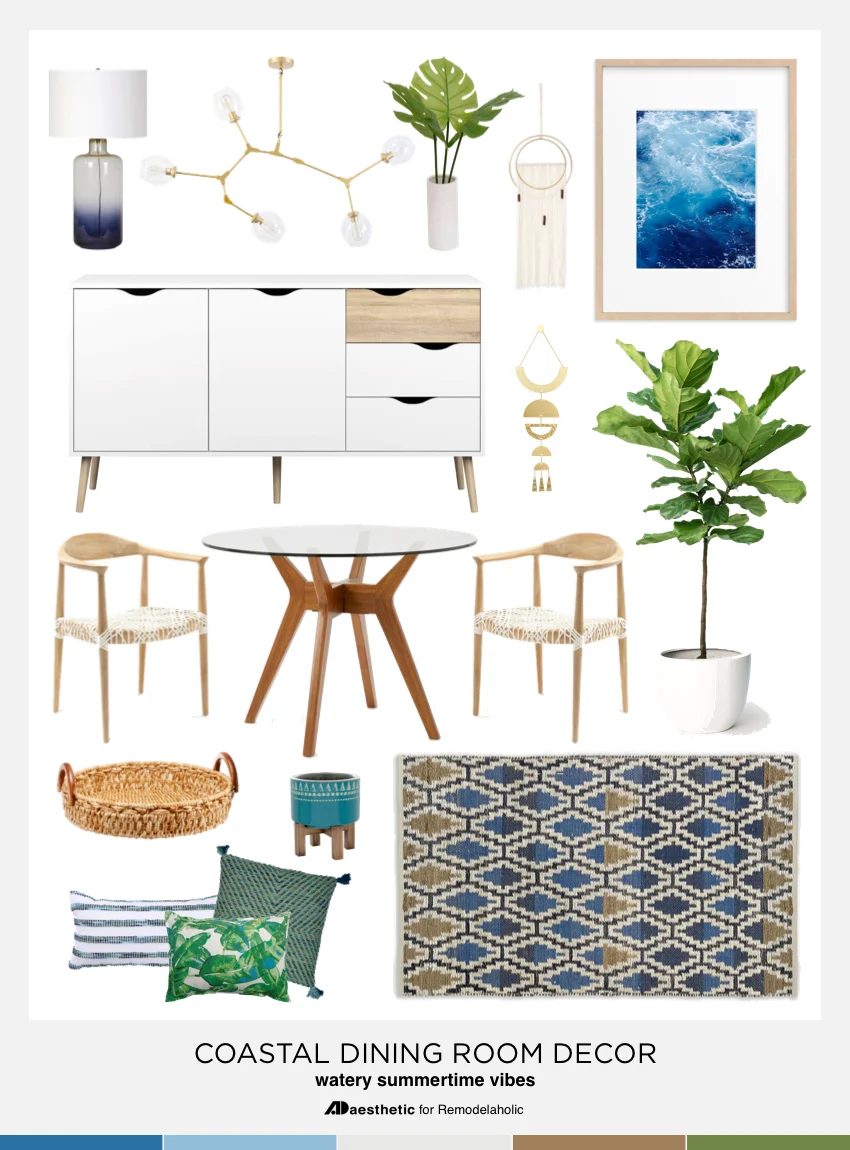 Inspiration and tips for decorating a casual coastal dining room
