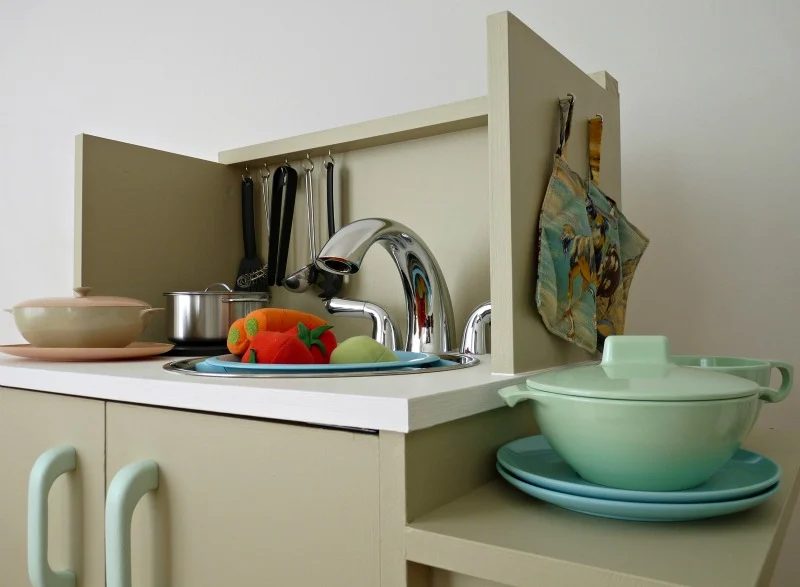Play Kitchen From Microwave Stand (25)