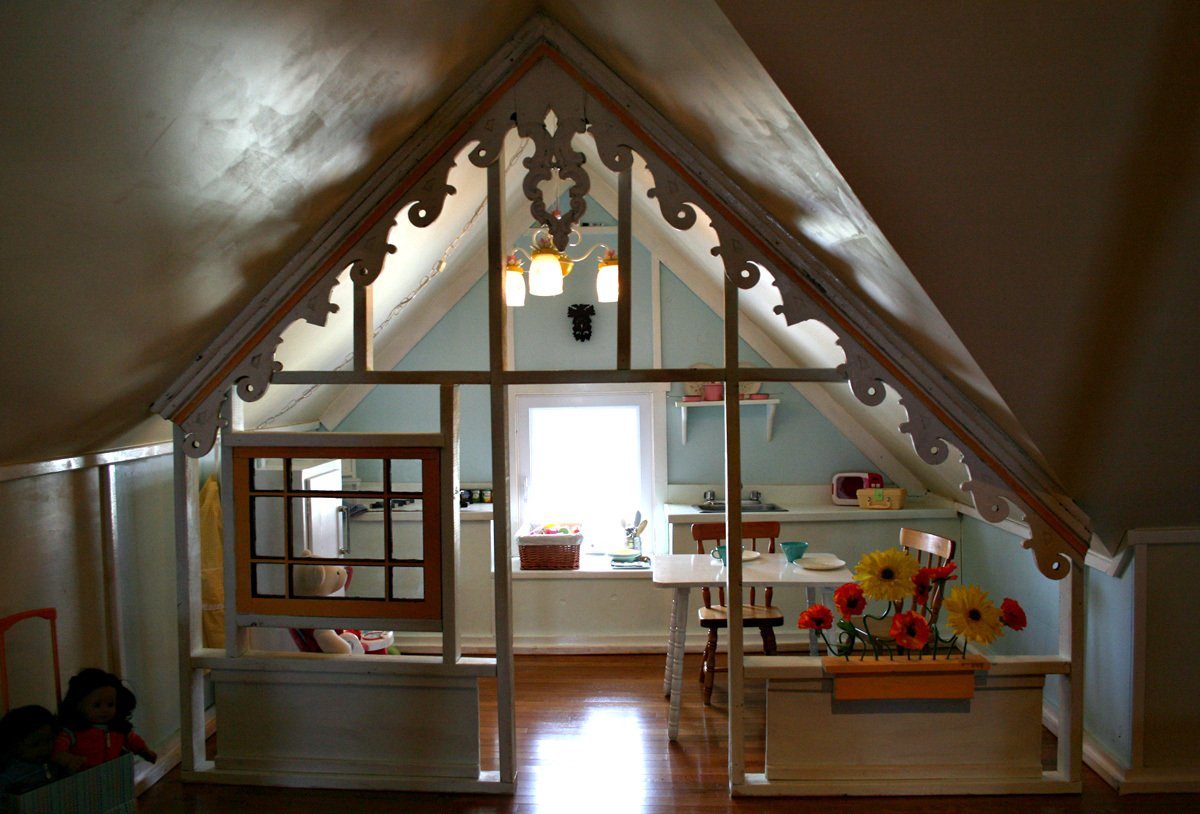 Under Eaves Cottage Playhouse With Gingerbreading Trim Via Apartment Therapy On Bekob