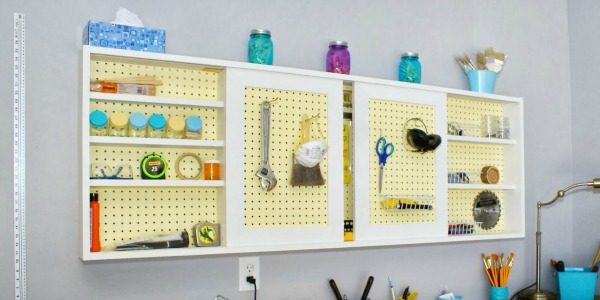 Build an Organized Pegboard Tool Cabinet and direct Workbench
