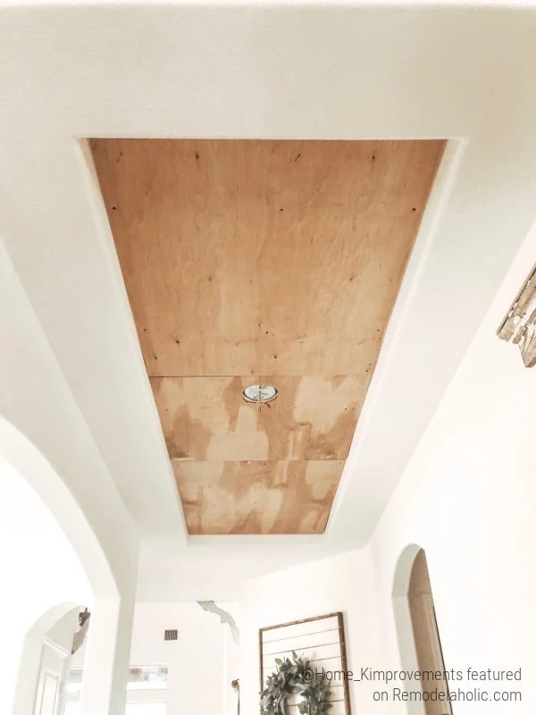 Plywood Backing, How To Update A Tray Ceiling Inset With Rustic Wood Pattern, Home Kimprovements On Bekob