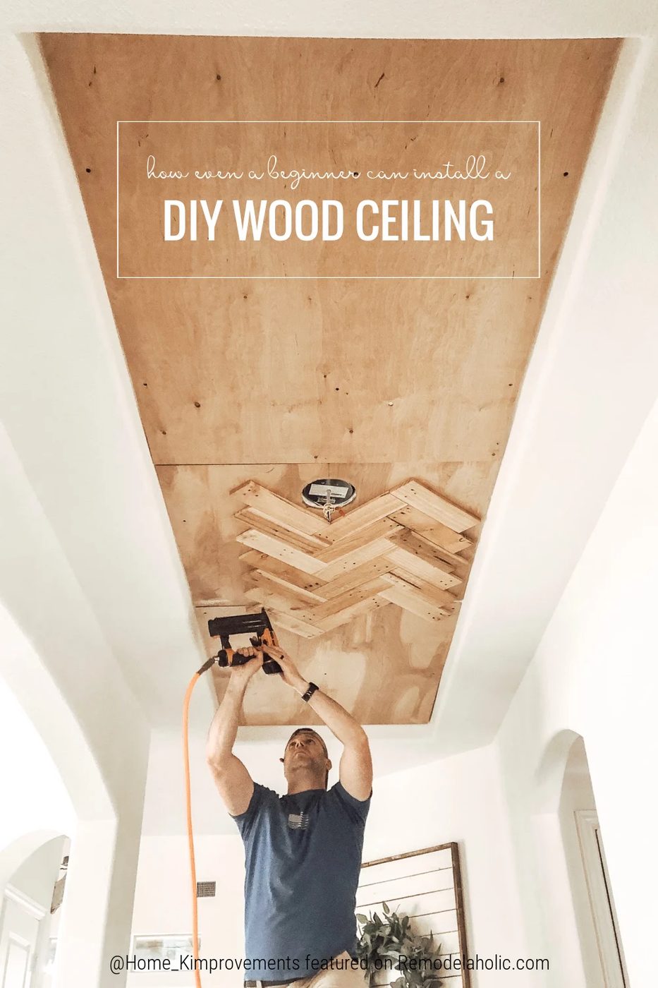 walkthrough first-time Handmade option, Update A Tray Ceiling With Reclaimed Pallet Wood, Home Kimprovements On Bekob