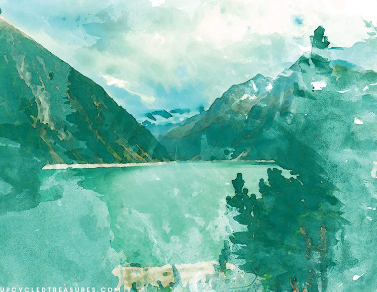 How to Create Inexpensive Watercolor Wall Art by Upcycled Treasures for Bekob