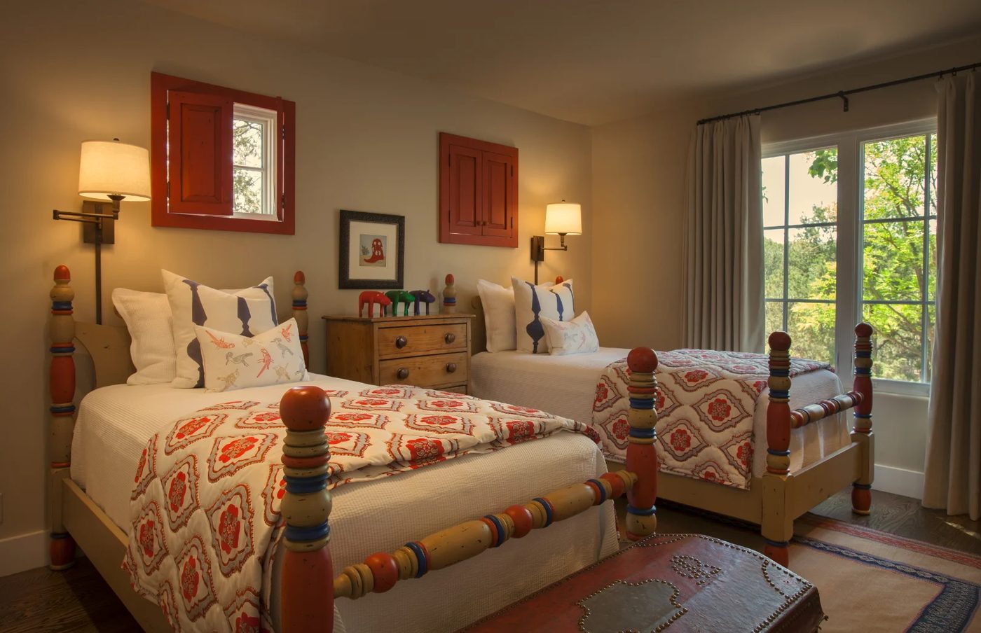 colorful southwestern bedroom by Violante & Rochford Interiors, photo credit © Wendy McEahern