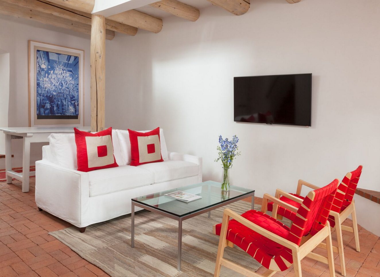 I need those red chairs! Living room by Violante & Rochford Interiors, photo credit © Wendy McEahern