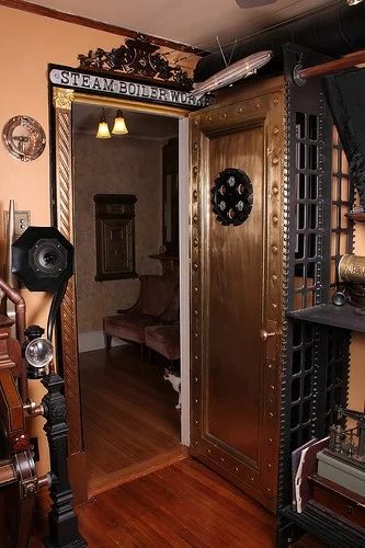 steampunk door via offbeathome