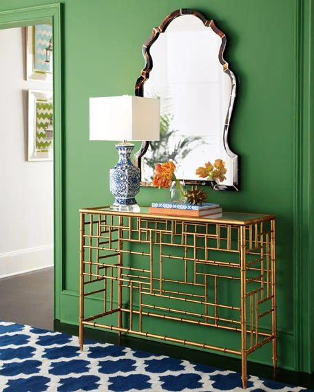 Brass Bamboo Console Table | Modern Tropical Style on Bekob.com