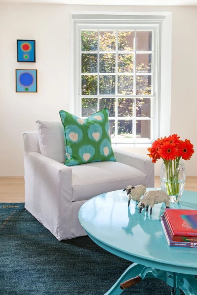 striking colorful sitting area in a Southwest home by Violante & Rochford Interiors, photo credit © Wendy McEahern