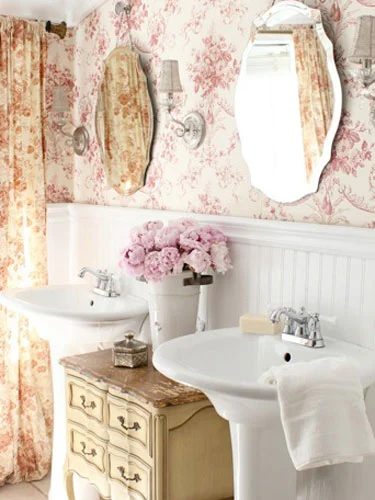 French Floral Master Bathroom Country Living