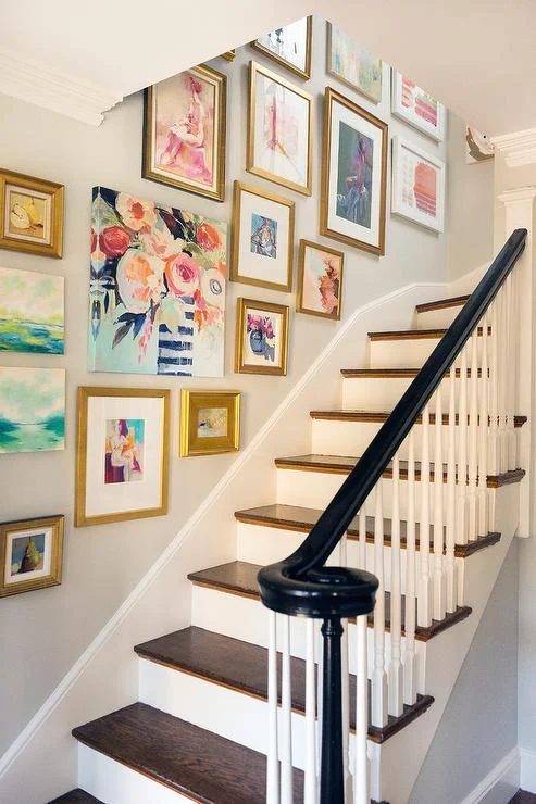 Floral Staircase Gallery Wall