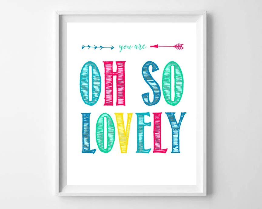 You Are Loved: Colorful Inspirational Ready-to-print Wall Art Set of Kids Affirmations