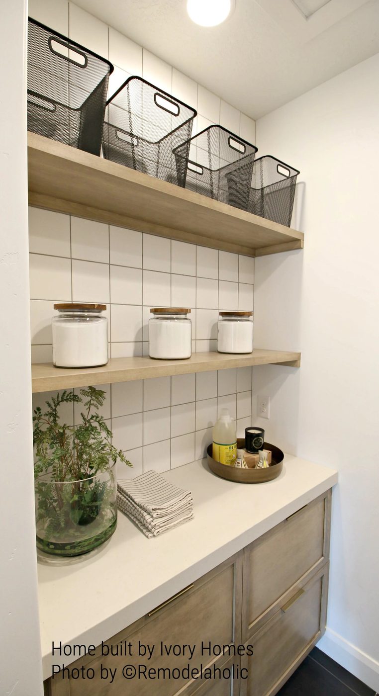 Open Shelving Laundry Room Ivory Homes (15)
