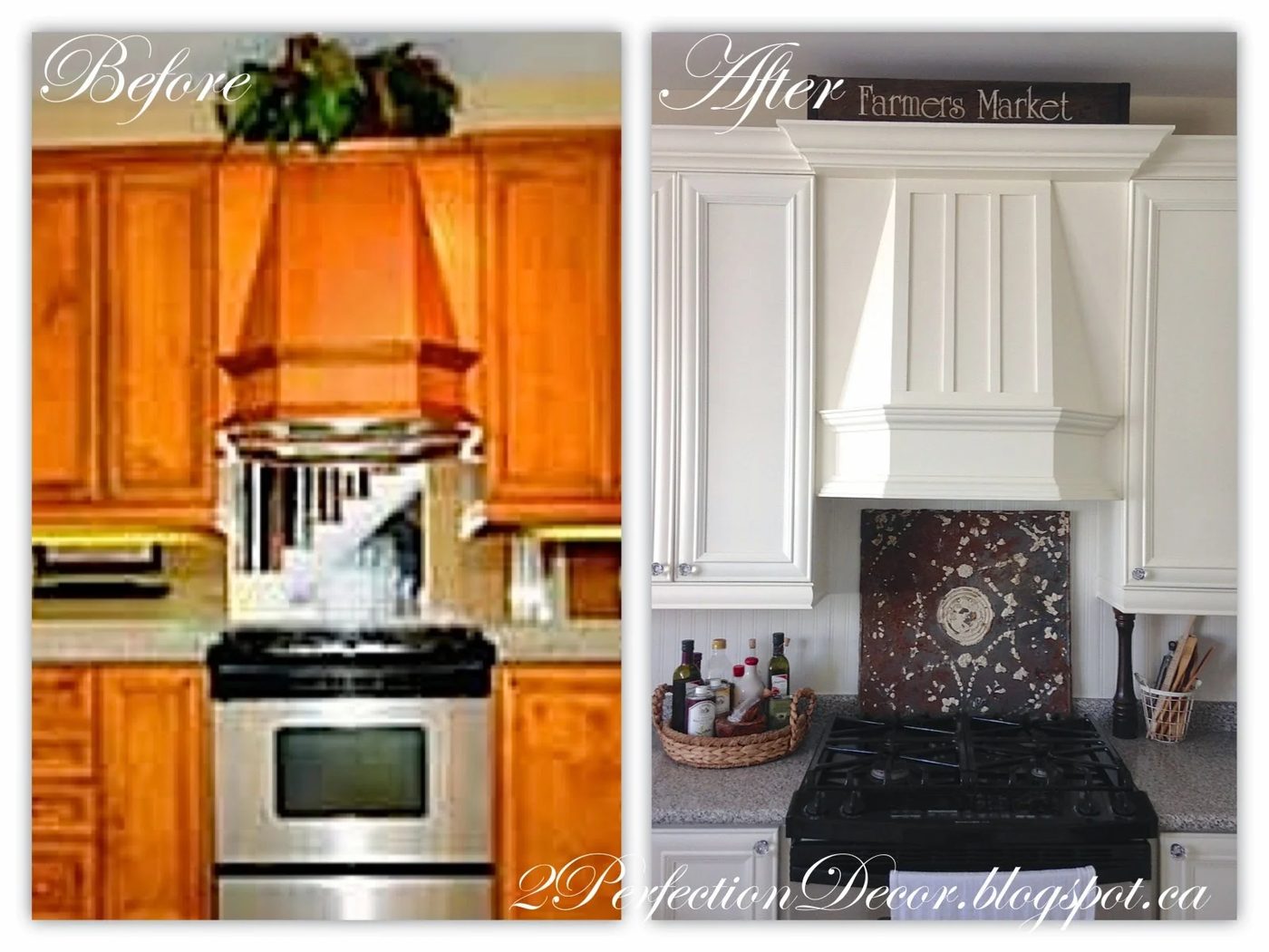 kitchen range hood makeover - 2Perfection Decor via @Bekob