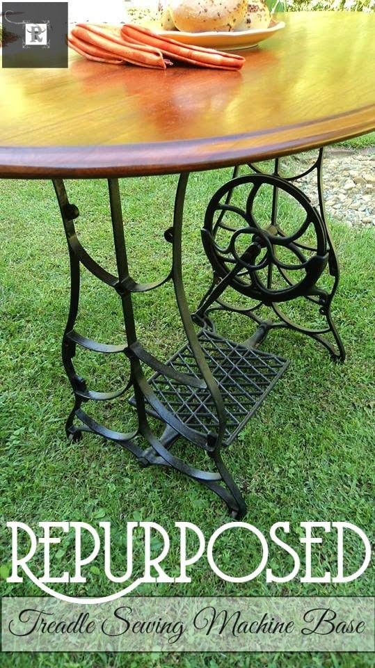 treadle sewing machine base into dining table - Redo It Yourself Inspirations via @Bekob