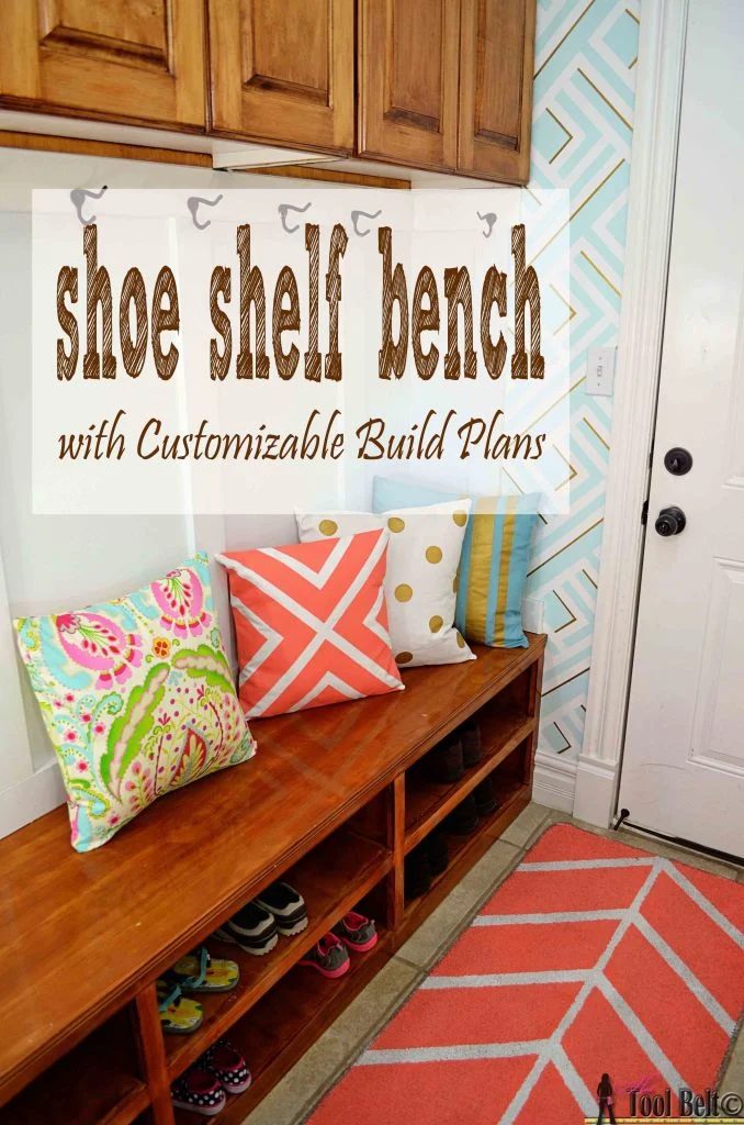 This Handmade shoe shelf bench is well fitted for an entryway! | 100+ striking Mudrooms and Entryways at Bekob.com