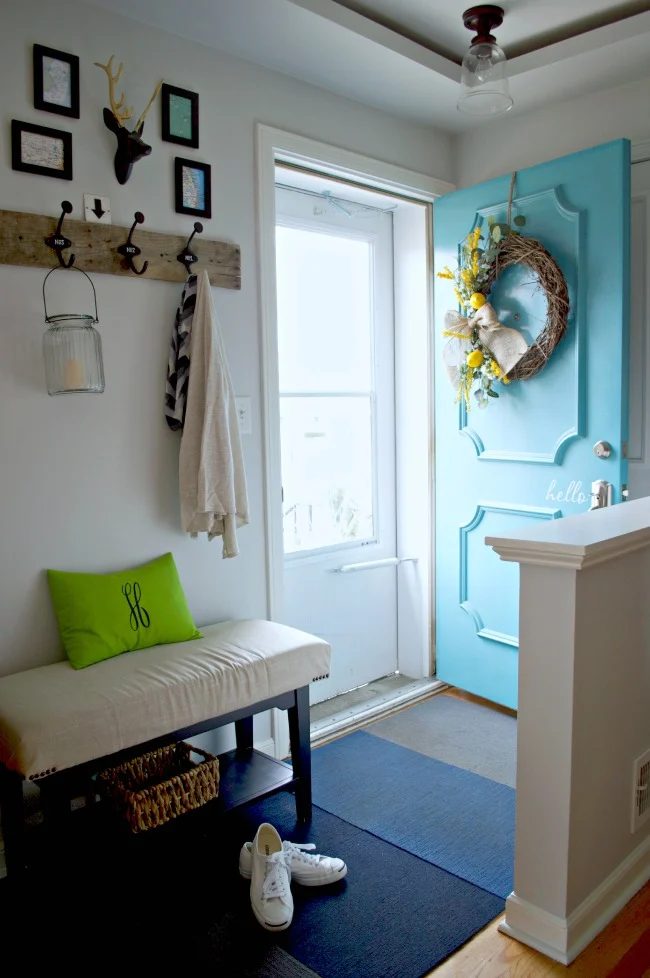 spring colorful entryway | 100+ striking Mudrooms and Entryways at Bekob.com