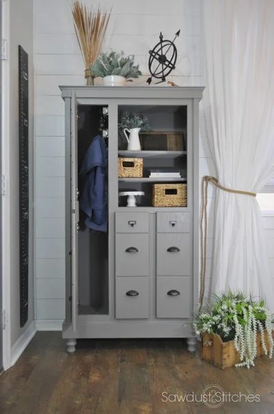 Mudroom cabinet made from a dresser | 100+ striking Mudrooms and Entryways at Bekob.com