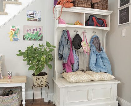 hall tree with storage bench | 100+ striking Mudrooms and Entryways at Bekob.com