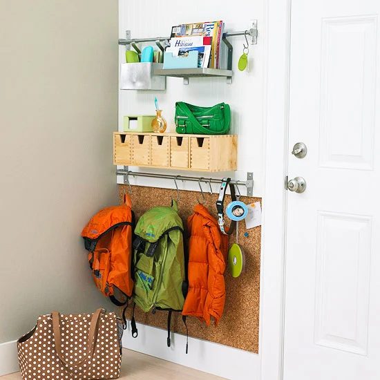 Mini Mudroom, just one wall to organize it all | 100+ striking Mudrooms and Entryways at Bekob.com