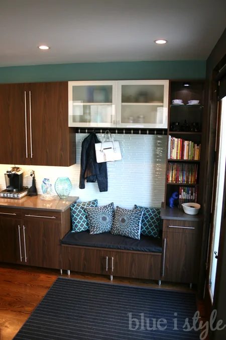 Turn a little corner of the kitchen into a mudroom, complete with a bench. Smart! | 100+ striking Mudrooms and Entryways at Bekob.com