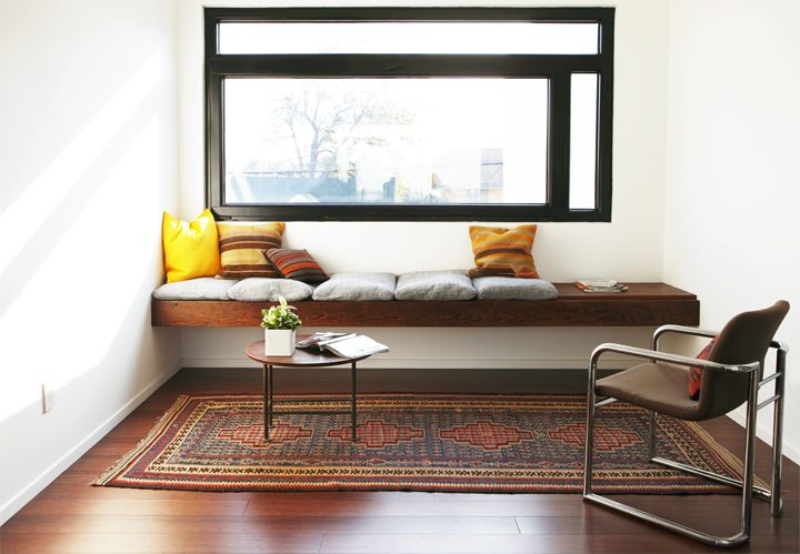 via The Brick House - floating wood window seat via @Bekob