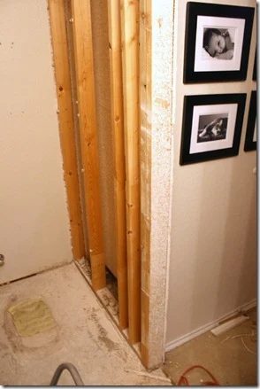 Removing studs to install a pocket door, by Bekob.