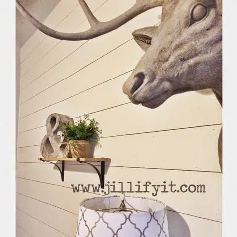 straightforward install do-it-yourself shiplap wall in a striking rustic home office, Jillify It on @Bekob