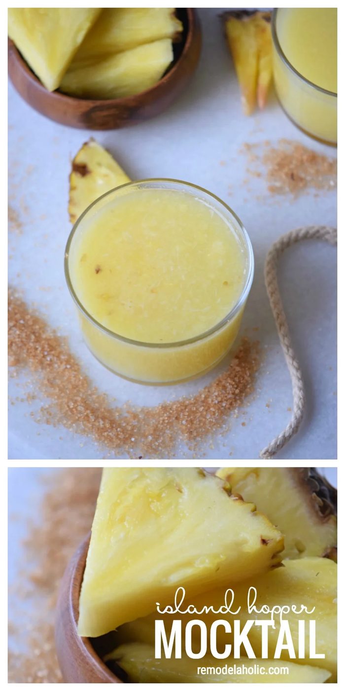 Cool off with a refreshing tropical drink. Pineapple and lemons come together to create this Island Hopper Mocktail featured on Bekob.com