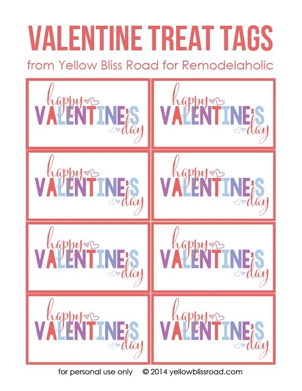 Valentine's Treat Tags