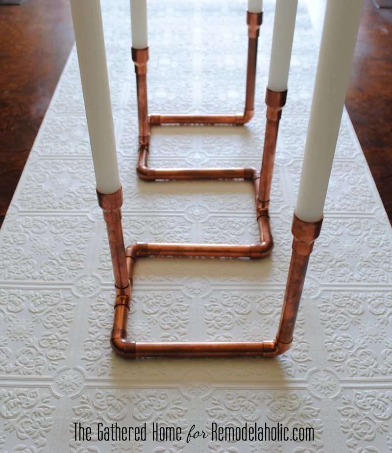 Handmade Copper Pipe Candelabra by The Gathered Home for Bekob.com