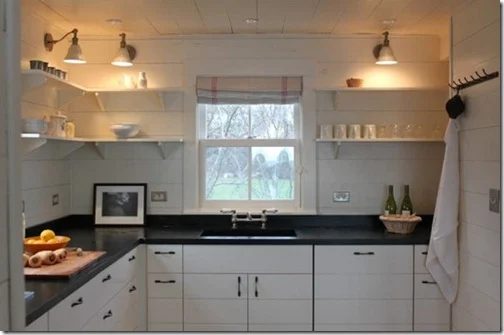 no upper cabinets kitchen