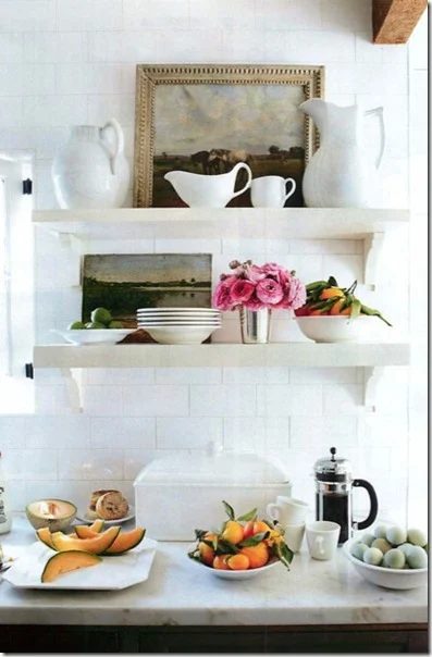 open kitchen shelving