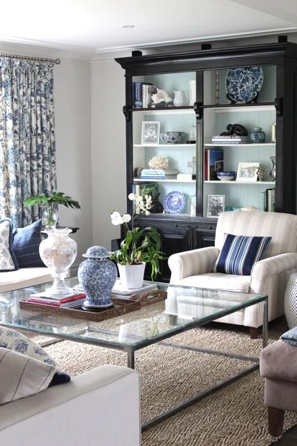 kitchen hutch in the living room, Georgica Pond via 6th Streed Design School