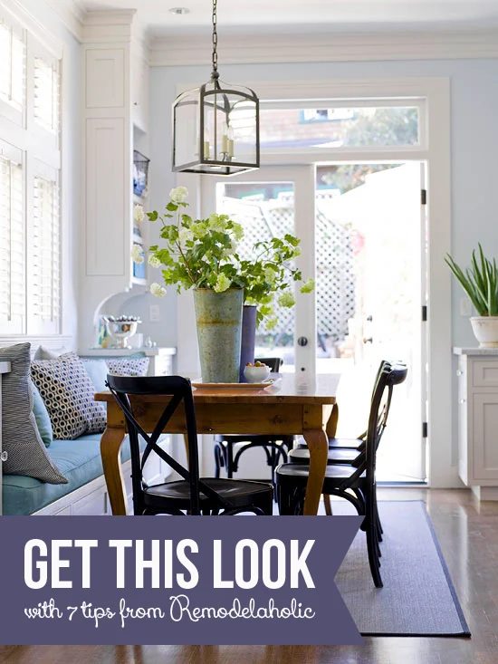 Get This Look - Built-in Banquette Bench - Tips for a Casual Banquette from Bekob