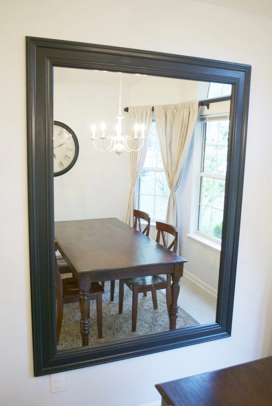 kitchen remodel black base cabinets bead baord backsplash open shelves dining room makeover (14)