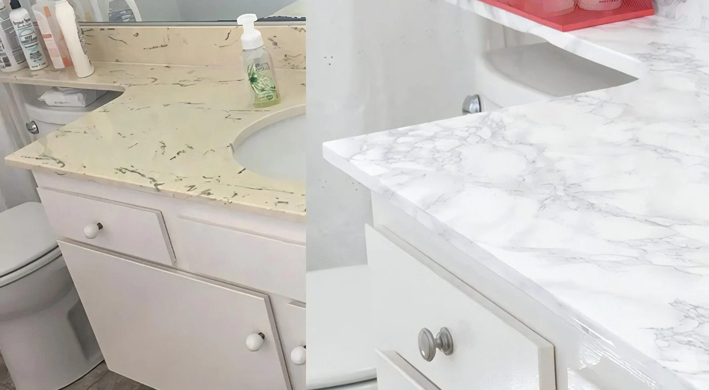 Marble Contact Paper Countertop Anikas Handmade Life Before After 051431