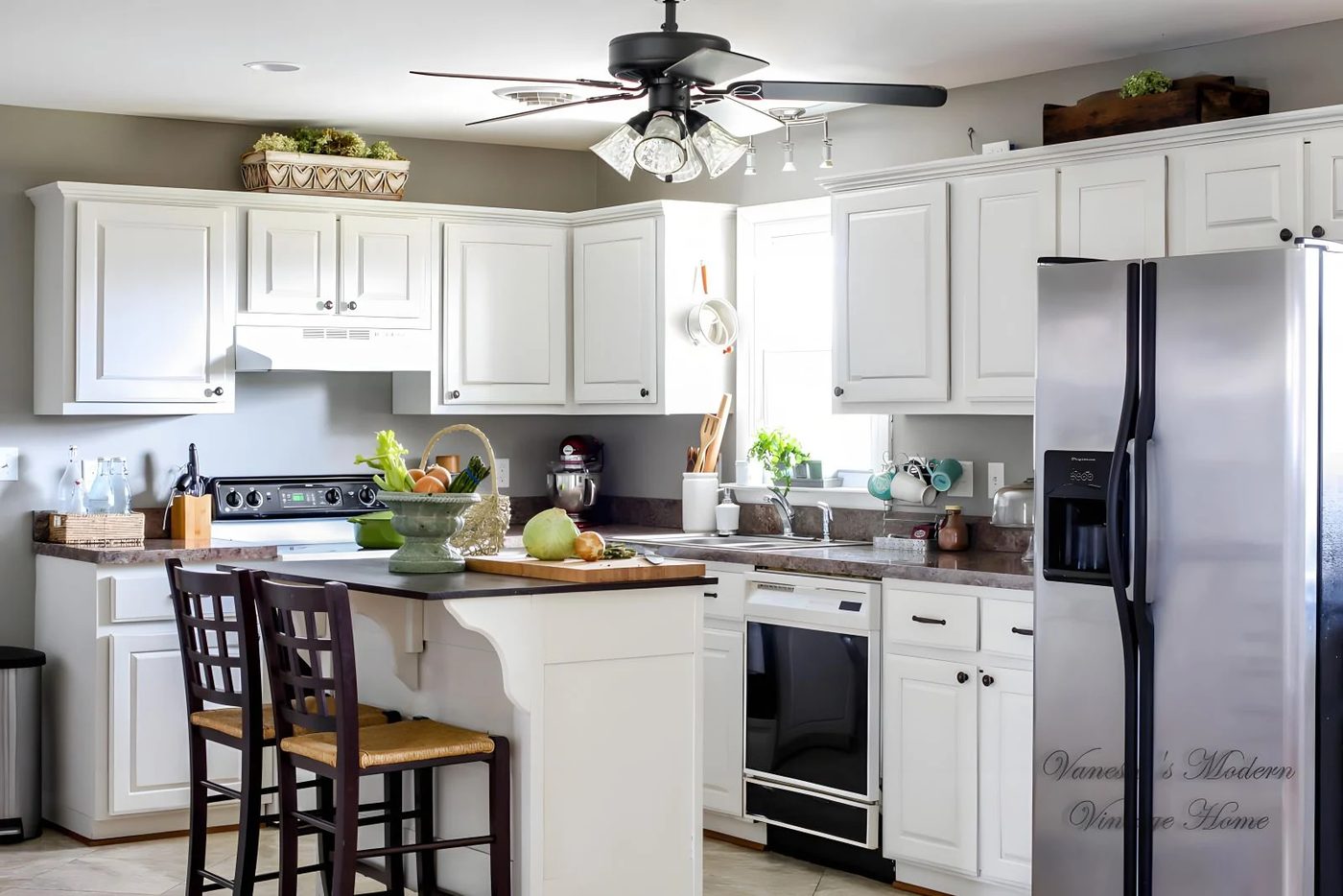 10 White Kitchen Remodel In One Weekend By Vanessas Modern Vintage Home Featured On @Bekob 051353