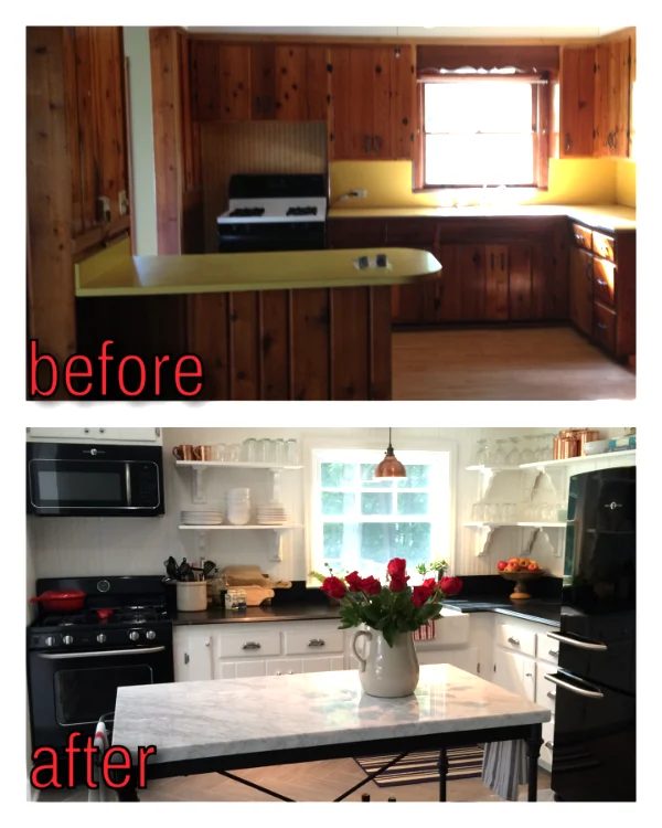 memorable Kitchen Renovation, before and after, by Vintage Refined featured on @Bekob