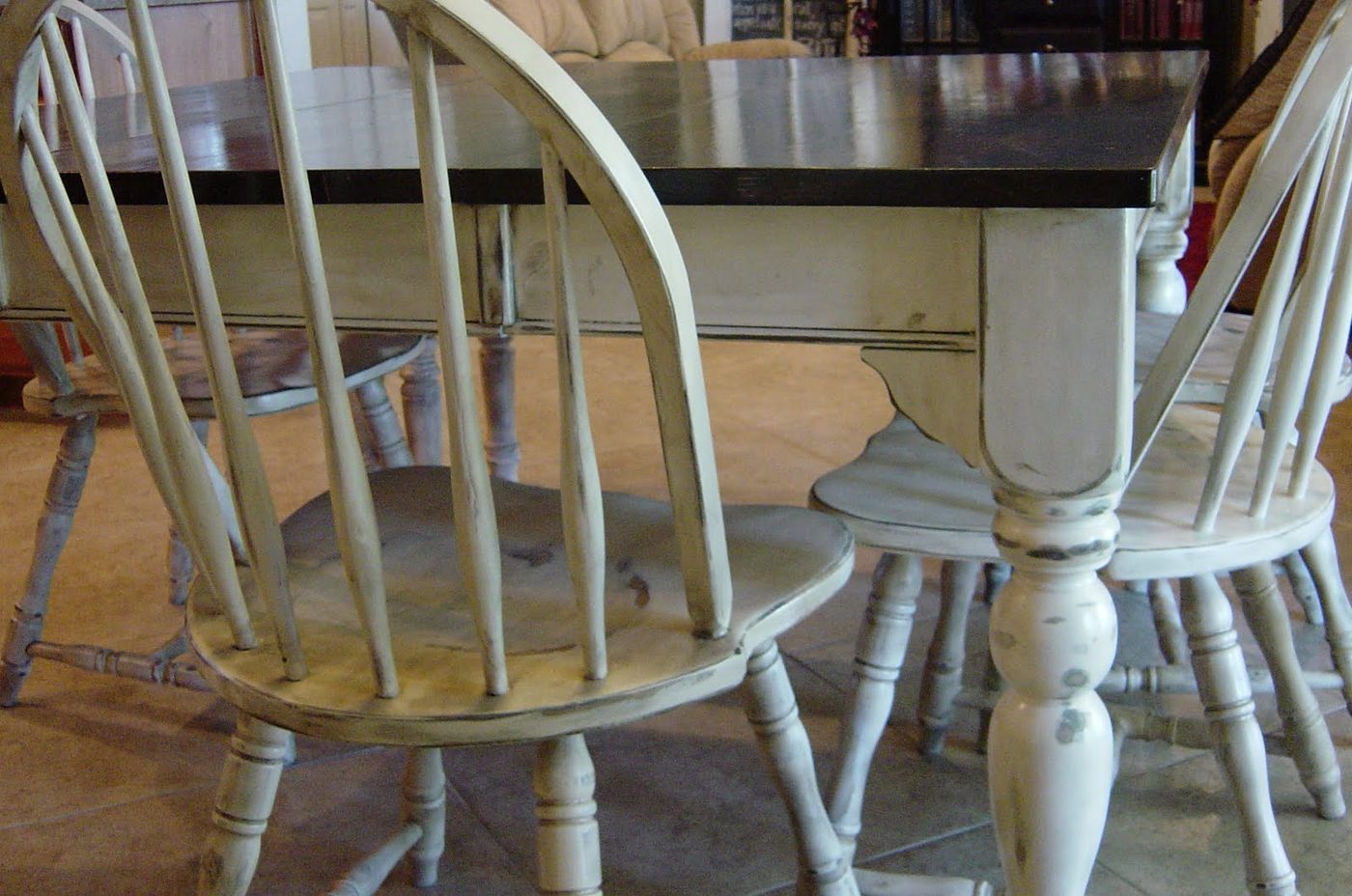 Kitchen Table Refinished With Distressed Look