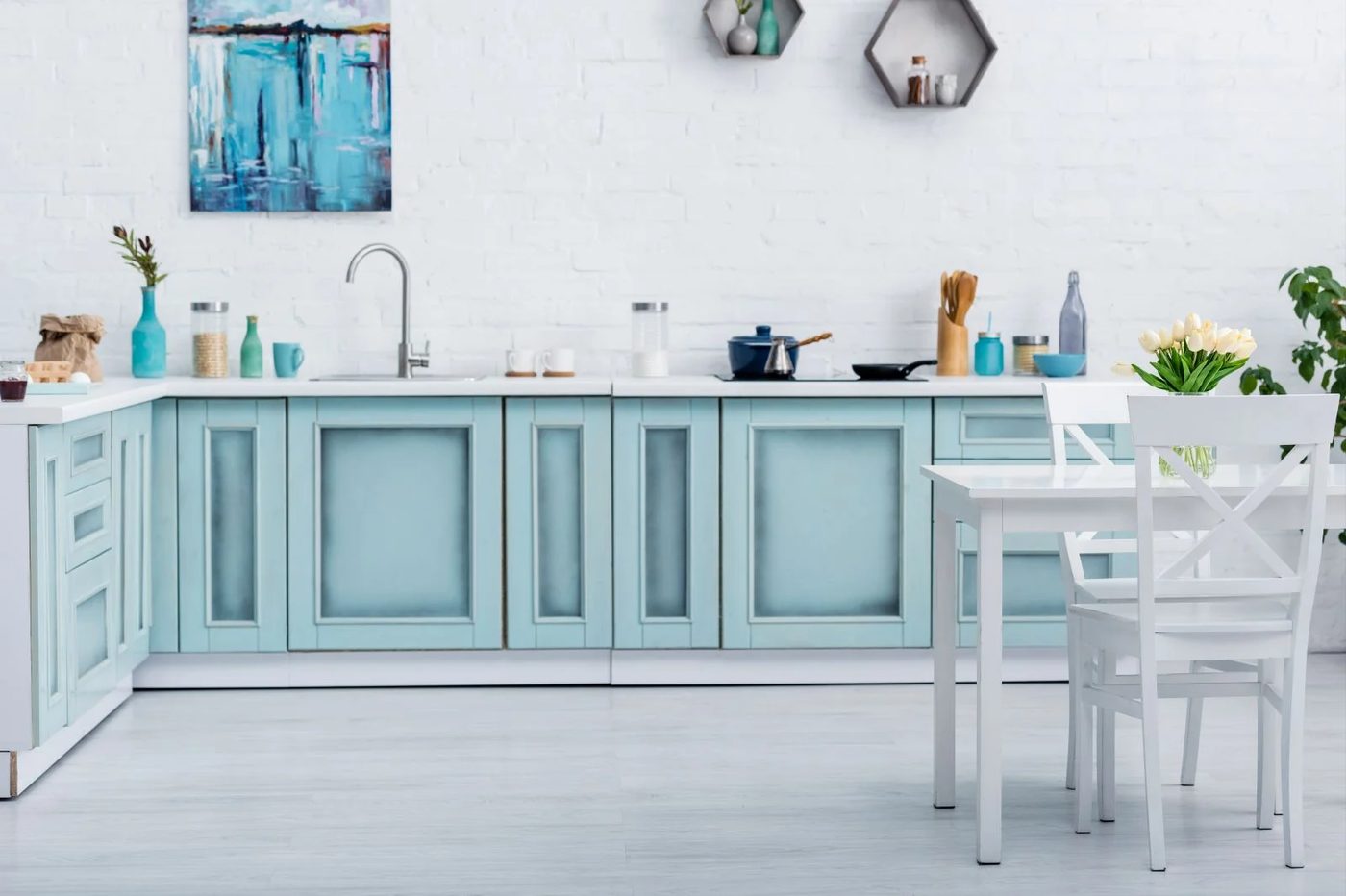 Cute Skyblue Kitchen