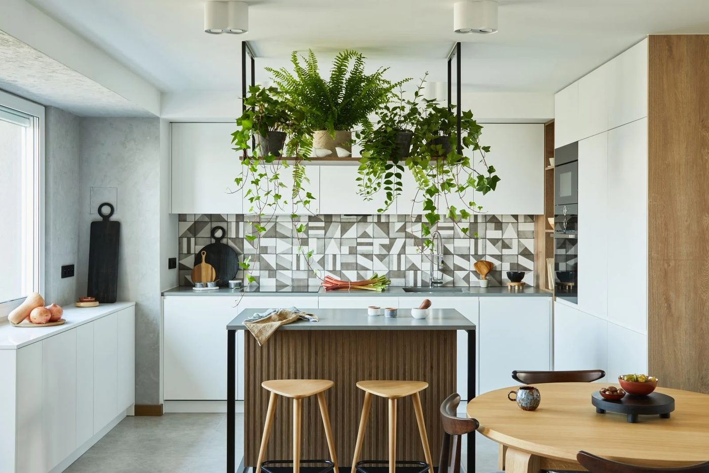 Biophilic Kitchen With Plants