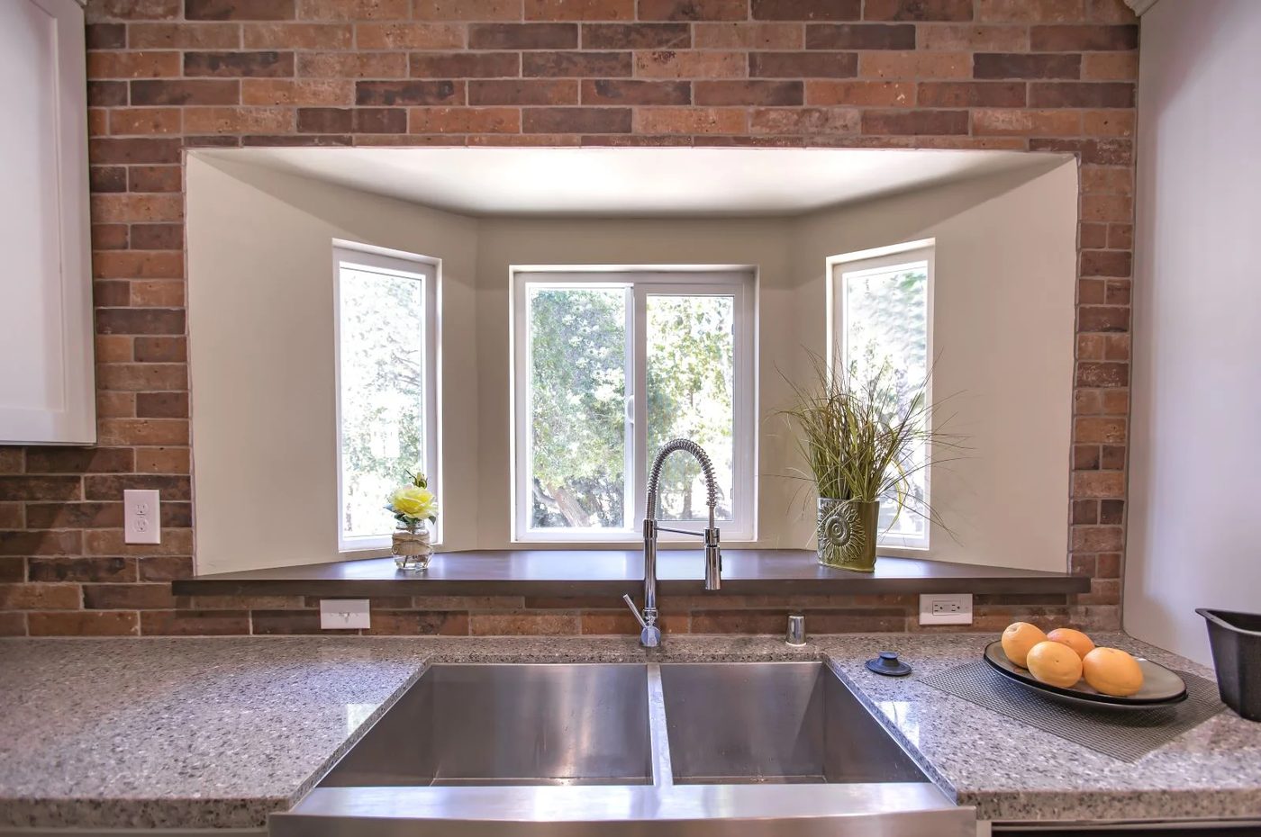 Rustic Brick Backsplash