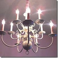 handmade chandelier painted white and pink