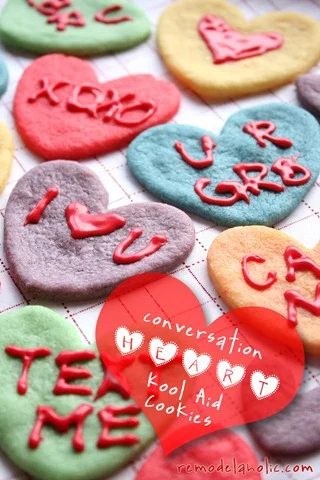 Valentine Converstaion Heart Cookies Koolaid Cookies Recipe (7a)