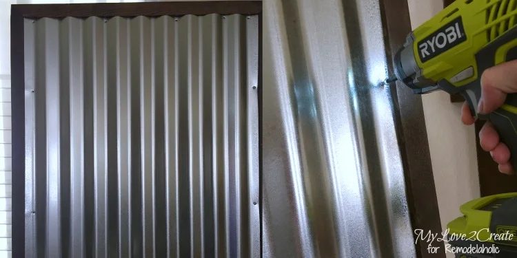 removing corrugated metal from frame