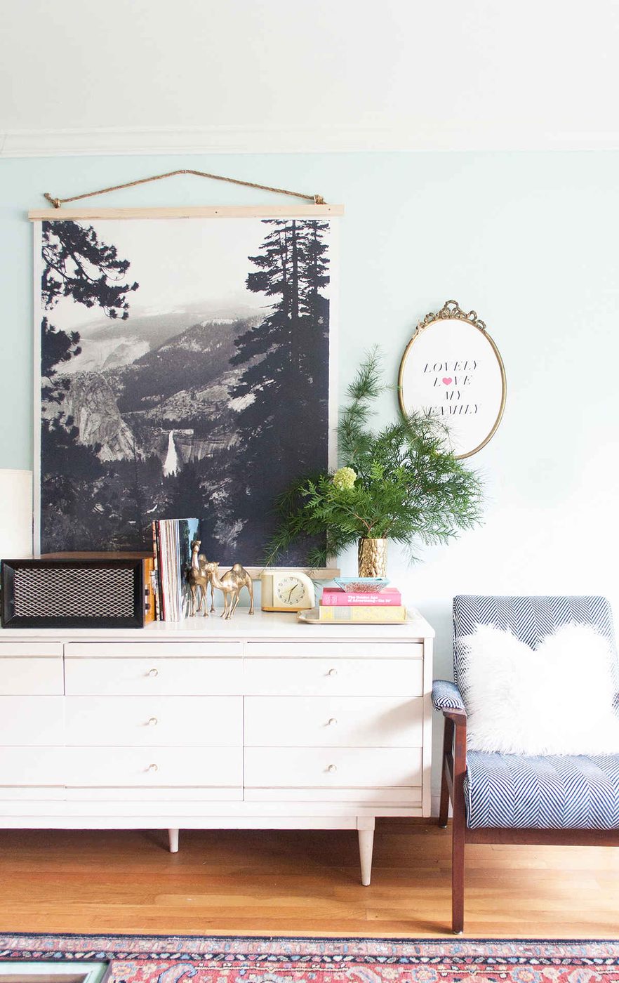 Large Handmade wall decor options: straightforward way to hang an engineer print (Lay Baby Lay)