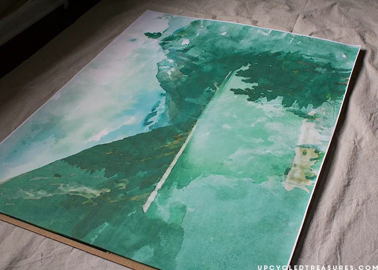Handmade Large Scale Watercolor Wall Art by Upcycled Treasures for Bekob