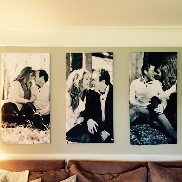 Large Handmade Wall Decor: handmade photo canvases using engineer print and foam insulation board (Trendy Thrifting)