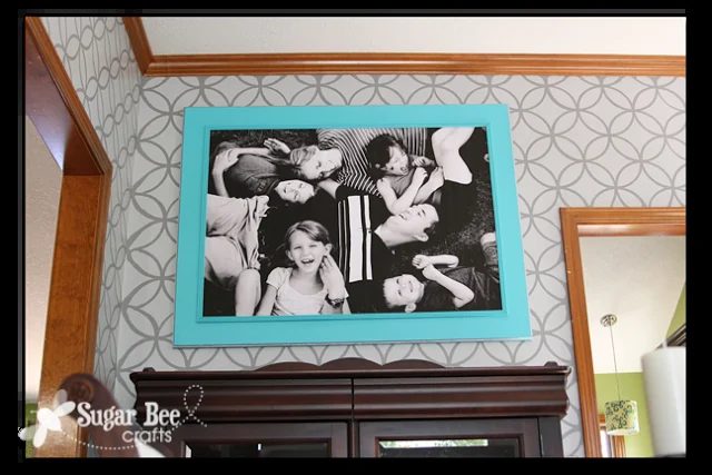 Handmade Wall Art: extra large family photo engineer print and Handmade frame (Sugar Bee Crafts)